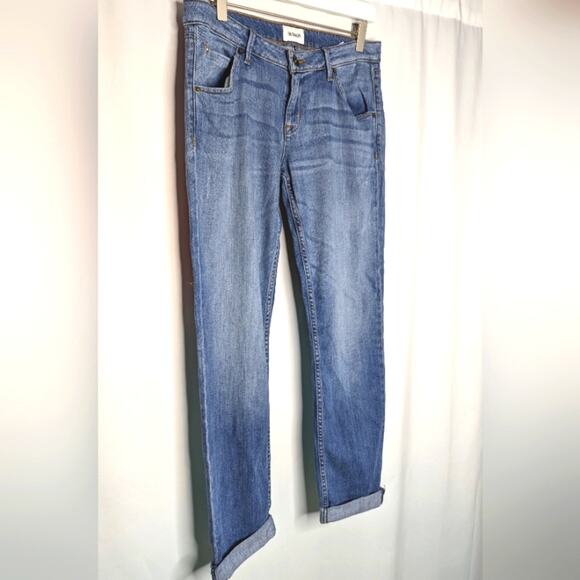 Hudson Jax Boyfriend Skinny Jean Skip Wash Distressed Denim Mid Rise 27 - Picture 4 of 7